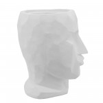 Resin 17"h Face Planter, White