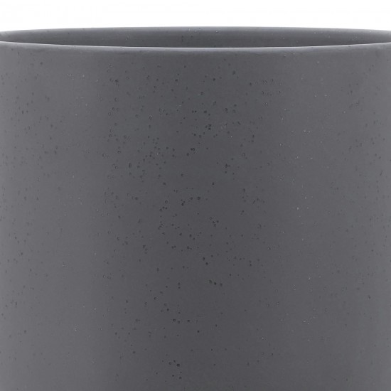 S/2 8/10" Planter W/ Wood Stand, Matte Gray