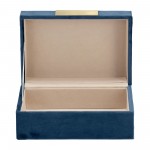 S/2 Velveteen Jewelry Box, Navy / Gold