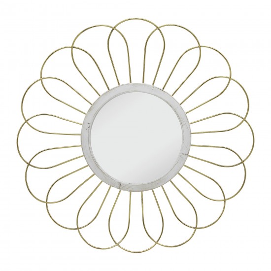 Metal 35" Daisy Mirror, Gold Wb