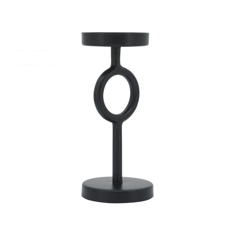 Metal, 8"h Ring Candle Holder, Black