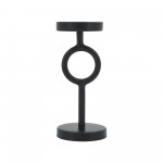 Metal, 8"h Ring Candle Holder, Black