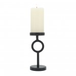 Metal, 8"h Ring Candle Holder, Black