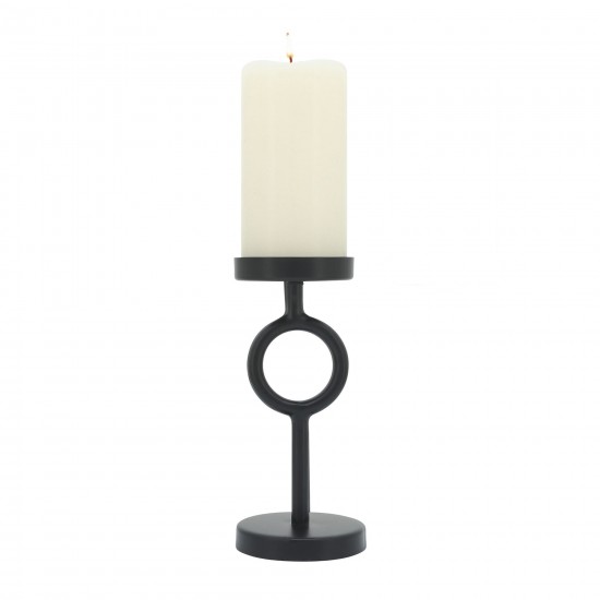 Metal, 8"h Ring Candle Holder, Black