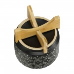 7" Swirl Planter On Stand, Black