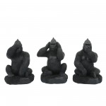 Resin, S/3 Hear, Speak, See No Evil Gorilla, Black