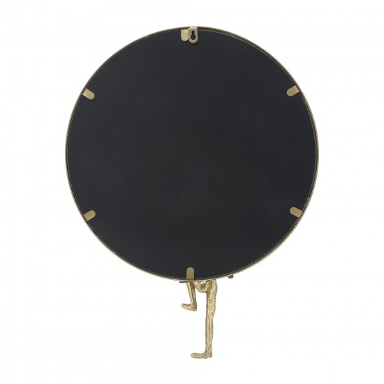 Metal, 24"h, Mirror With Man Deco, Gold