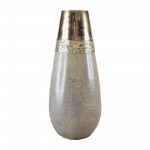 Glass, 15" Metallic Vase, Champagne