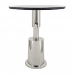 Marble, 24"h, Side Table, Silver