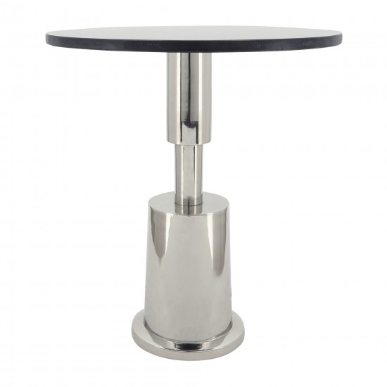 Marble, 24"h, Side Table, Silver