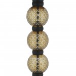 Metal, 23"h Orb Side Table, Mirror Top, Gld/blk