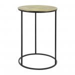 S/2 Metal 20/23" Round Side Table, Gold/blk