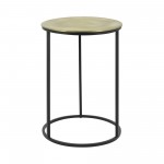 S/2 Metal 20/23" Round Side Table, Gold/blk