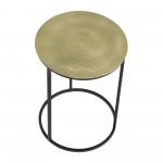 S/2 Metal 20/23" Round Side Table, Gold/blk