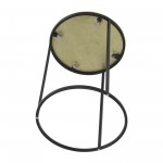 S/2 Metal 20/23" Round Side Table, Gold/blk