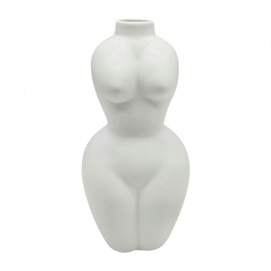 Dol, 12"h Torso Vase, White