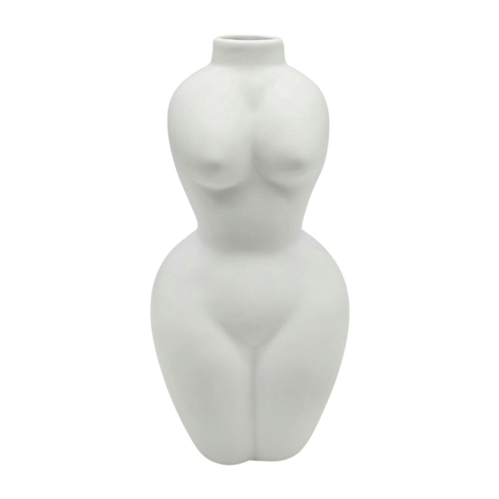 Dol, 12"h Torso Vase, White