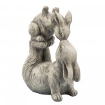 Resin, 15"h Kissing Bunnies, Antique White