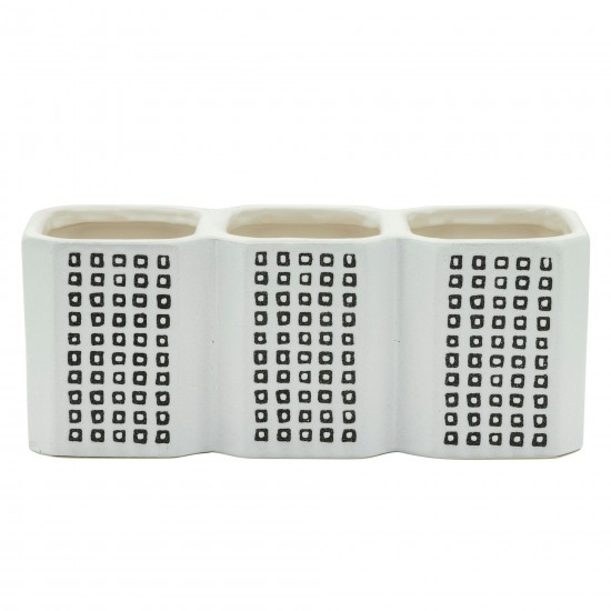 3-cup Dotted Pen Holder, Black