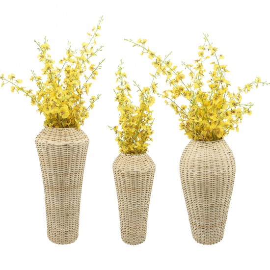 Wicker, 19"h Decorative Vase, Natural