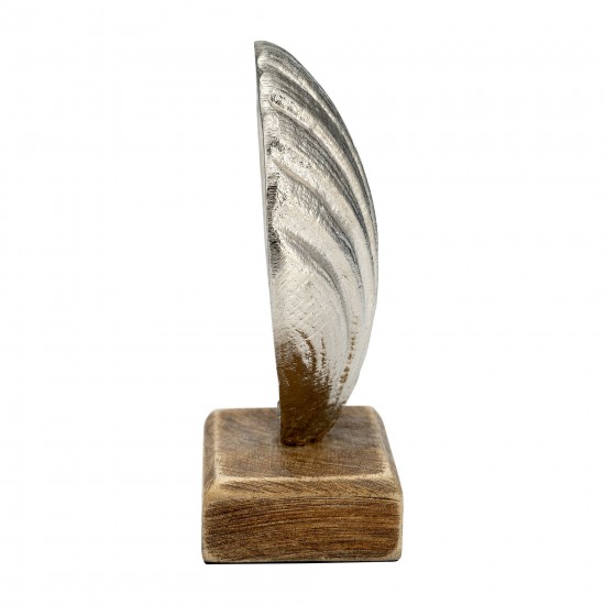 Metal, 6"h Shell W/ Base, Silver