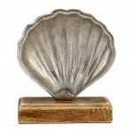 Metal, 6"h Shell W/ Base, Silver
