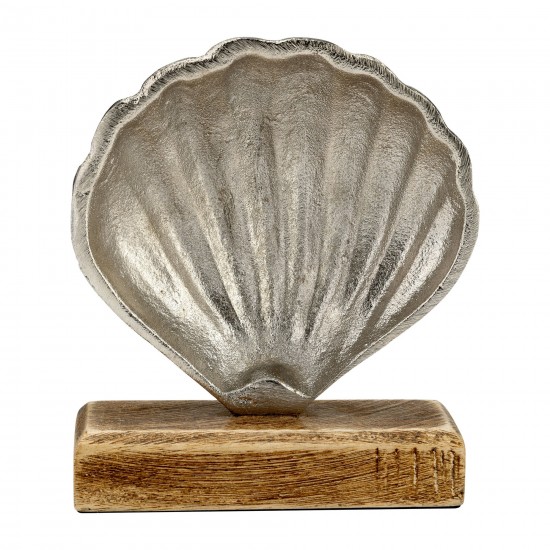 Metal, 6"h Shell W/ Base, Silver
