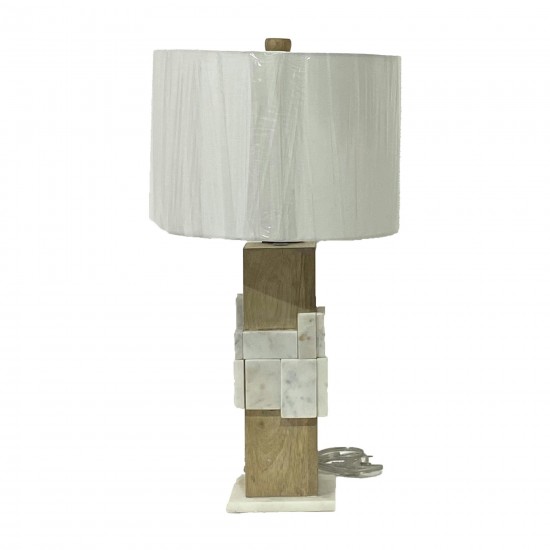 Marble, 18"h Table Lamp, White