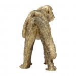 Resin 7"h Monkey Mother W/ Baby ,gold