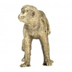 Resin 7"h Monkey Mother W/ Baby ,gold