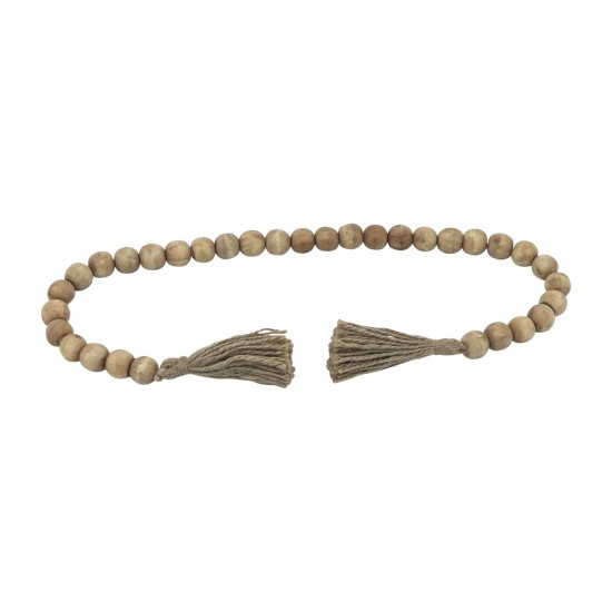 Wood, 24" Bead Garland, Natural