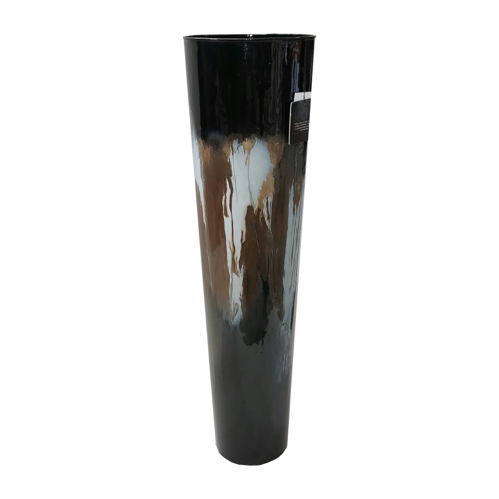 Iron,29"h, Tall Cup Stain Vase,black Iron,29"h, Tall Cup Stain Vase,black