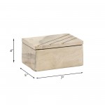 Faluda Marble, 7"l Rectangular Box, Tan