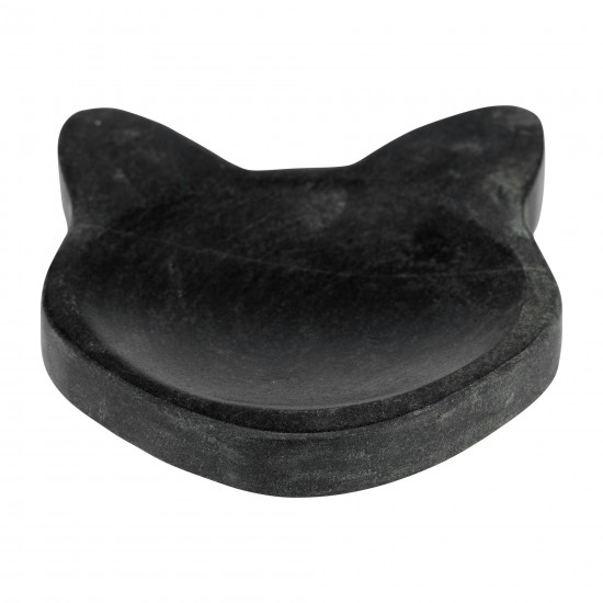 Marble, 5" Cat Tray, Black
