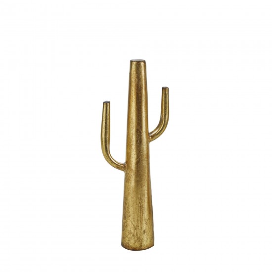 Ec Gold Metal Cactus 15.75"