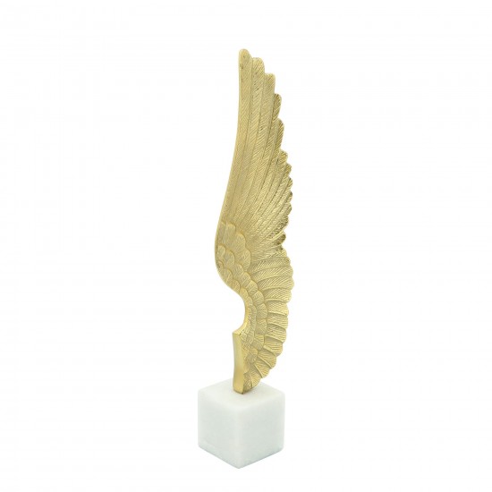 Metal, 19"h Wing On Stand, Gold