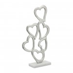 Metal, 24"h Hearts Deco, Silver