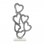 Metal, 24"h Hearts Deco, Silver