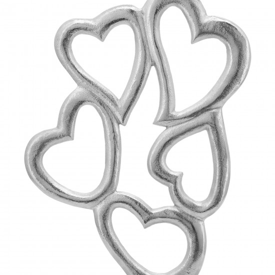 Metal, 24"h Hearts Deco, Silver