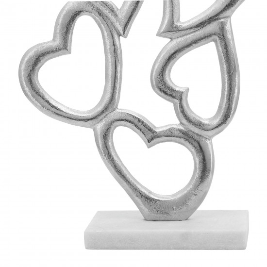 Metal, 24"h Hearts Deco, Silver