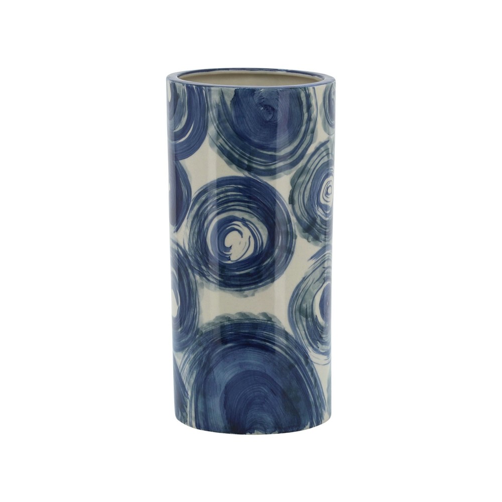 Cer, 10" Cylinder Vase, Blue