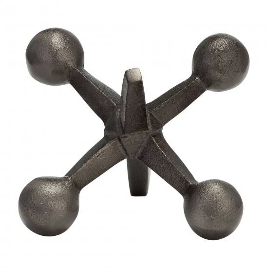 Gun Metal Jacks Decor, 5"