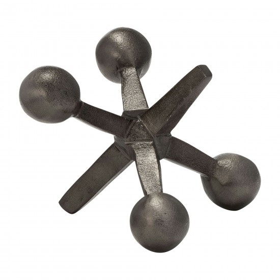 Gun Metal Jacks Decor, 5"