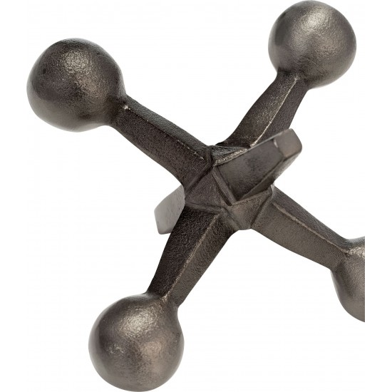 Gun Metal Jacks Decor, 5"