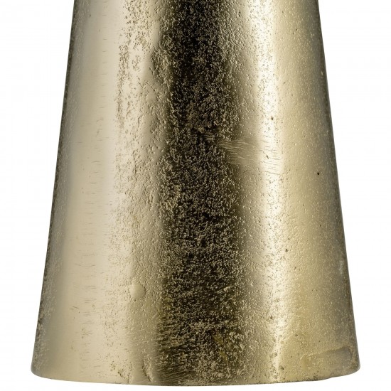 Metal,22"h,abstract Pillar Vase,gold