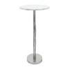 Metal, 24"h Round Drink Table - Flat Base, Silver/