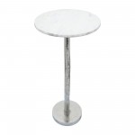 Metal, 24"h Round Drink Table - Flat Base, Silver/