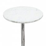 Metal, 24"h Round Drink Table - Flat Base, Silver/