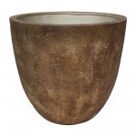 Ec Resin, 24"d Convex Planter, Brown