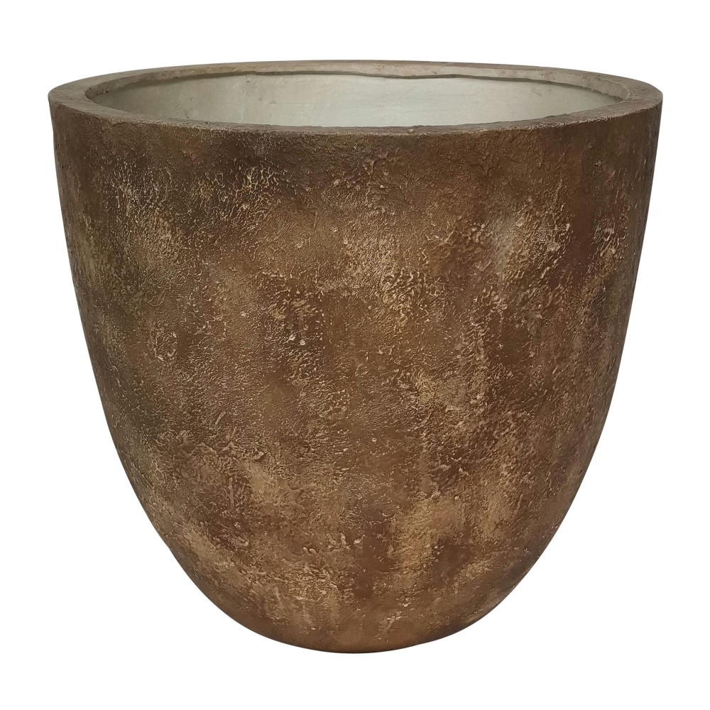 Ec Resin, 24"d Convex Planter, Brown